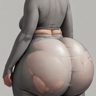 avatar the last airbender, nickelodeon, nicktoons, toph bei fong, 1girls, ass expansion, bbw, dumptruck ass, female, female only, human, ripped pants, solo, ai generated