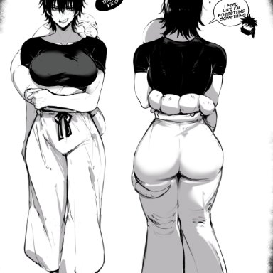 jujutsu kaisen, shounen jump, fushiguro megumi, toji fushiguro, masoq095, 1girls, ass, big ass, big breasts, big butt, black hair, busty, clothed, curves, curvy