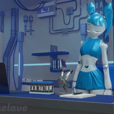 my life as a teenage robot, jenny wakeman, neonenclave, 1boy, 1girls, cowgirl, cum inside, humanoid, male/female, missionary position, robot, robot girl, sex from behind, twintails, vaginal penetration