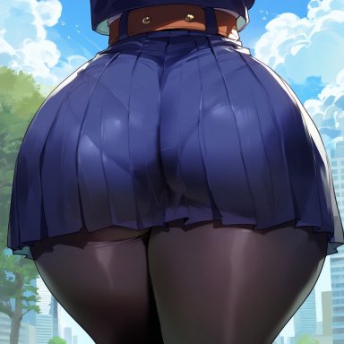 jujutsu kaisen, kugisaki nobara, creamy ai, ass, ass focus, curvy, dat ass, fat ass, from behind, huge ass, lower body, paag, pantyhose, pawg, skirt