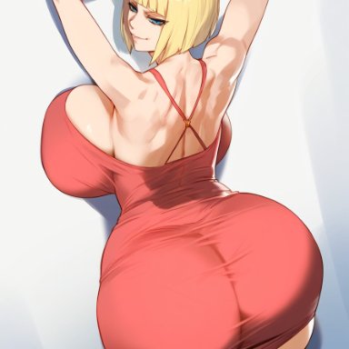 naruto, naruto (series), naruto shippuden, naruto: the last, samui, lucyla, 1girls, against wall, alternate costume, arm support, ass, ass focus, back view, bare ass, bare back