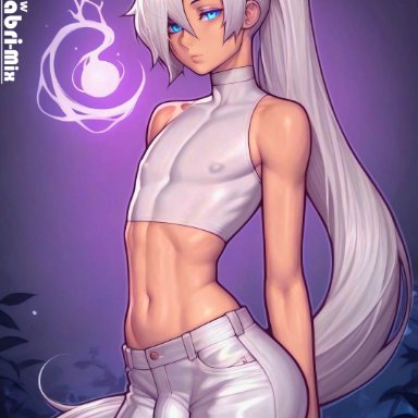 darabri-mix, 1boy, abs, abstract background, ass, beige skin, blue eyes, bulge, cute, expressionless, femboy, feminine male, flat chest, flat chested, girly