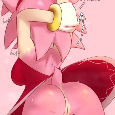 sega, sonic (series), sonic the hedgehog (series), amy rose, lawgx, 5 fingers, accessory, anthro, anus, arrow sign, ass, back pussy, backless clothing, backless dress, biped
