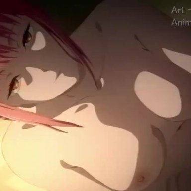 chainsaw man, makima (chainsaw man), keihh, rinjo18, 1boy, 1girls, bouncing breasts, breasts, cowgirl position, female, female focus, pov, pov male, red hair, vaginal penetration