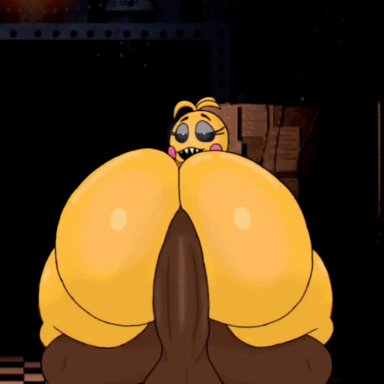 five nights at freddy's, five nights at freddy's 2, toy chica (fnaf), asstronsfw, audiodragon, opennsfwsp, dark-skinned male, female, yellow body, animated, sound, tagme, video