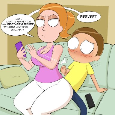 rick and morty, morty smith, summer smith, spakka5, 1boy, 1boy1girl, 1girls, ass, big ass, big breasts, big thighs, bottom heavy, breasts, brother, brother and sister
